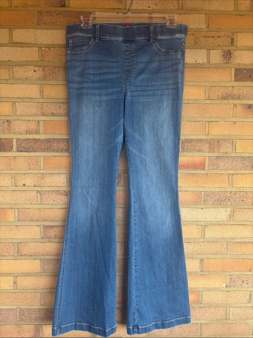SPANX Pull On Medium Blue Flare Blue Jeans XL